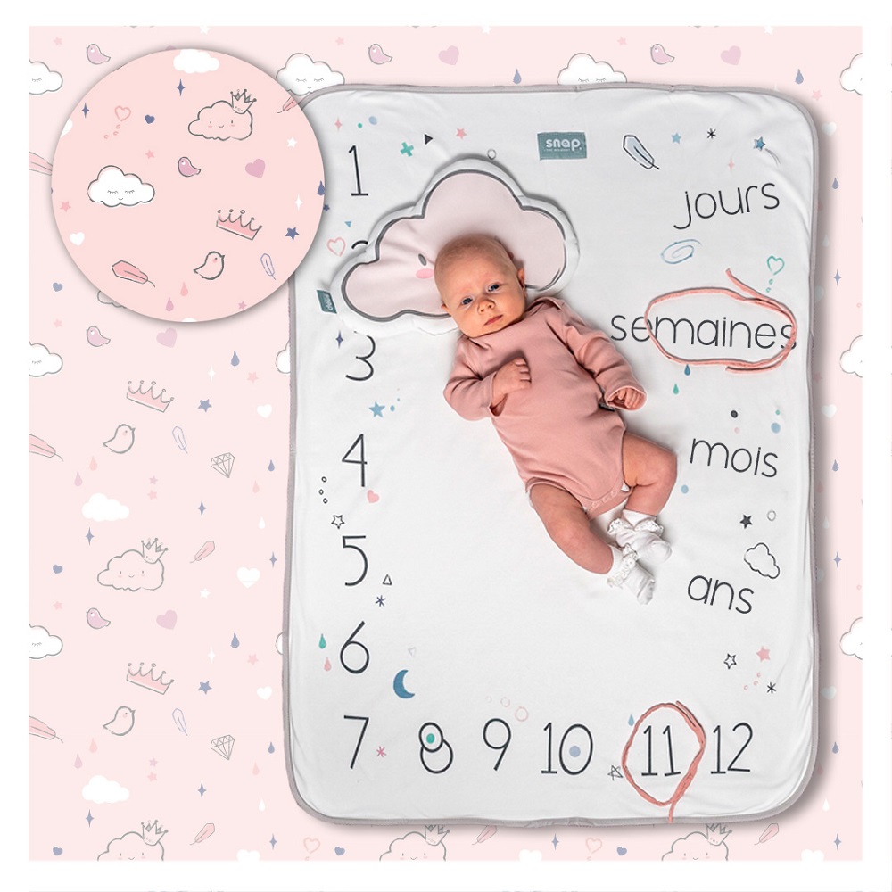 Couverture étape bébé SNAP THE MOMENT Dusty pink – Etoiles en portage