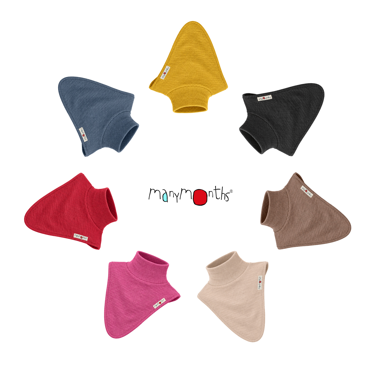 Col à enfiler laine mérinos MANYMONTHS Dickie protège le cou et la poitrine du froid. Doux, évolutif et pratique en portage. Enfant, ado et adulte - Etoiles en portage