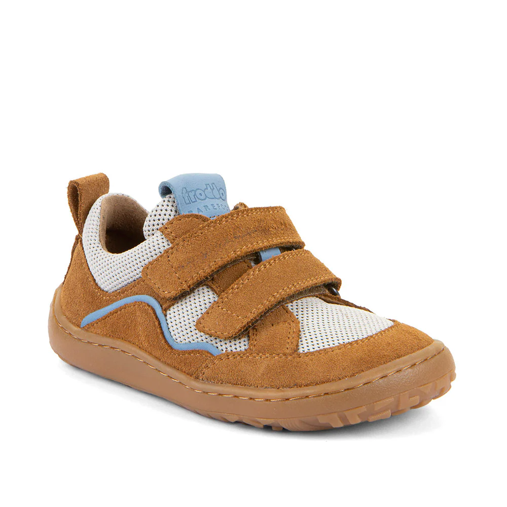 baskets barefoot Froddo Baze cognac enfant cuir textile