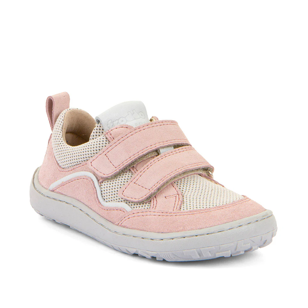 Baskets barefoot enfant FRODDO Baze Pink rose – cuir nubuck déperlant rose – Étoiles en portage Genève