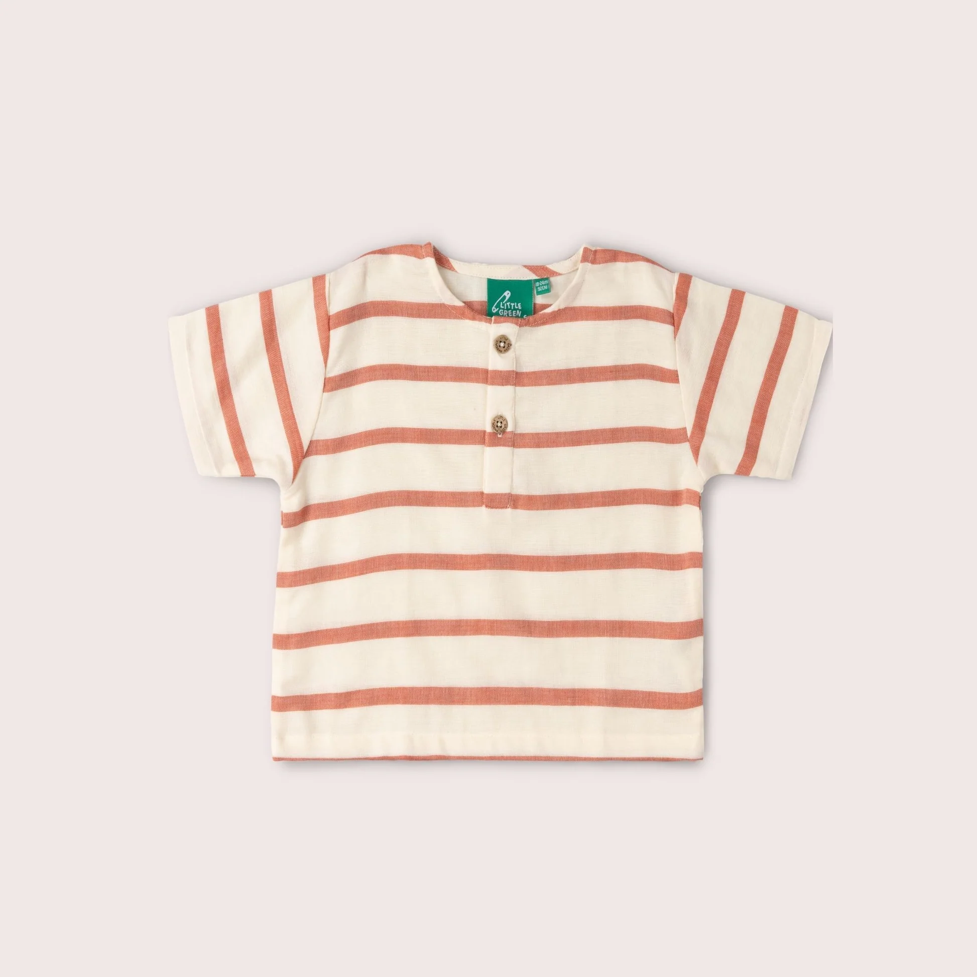 t-shirt henley Little Green Radicals enfant Vintage Red Stripes
