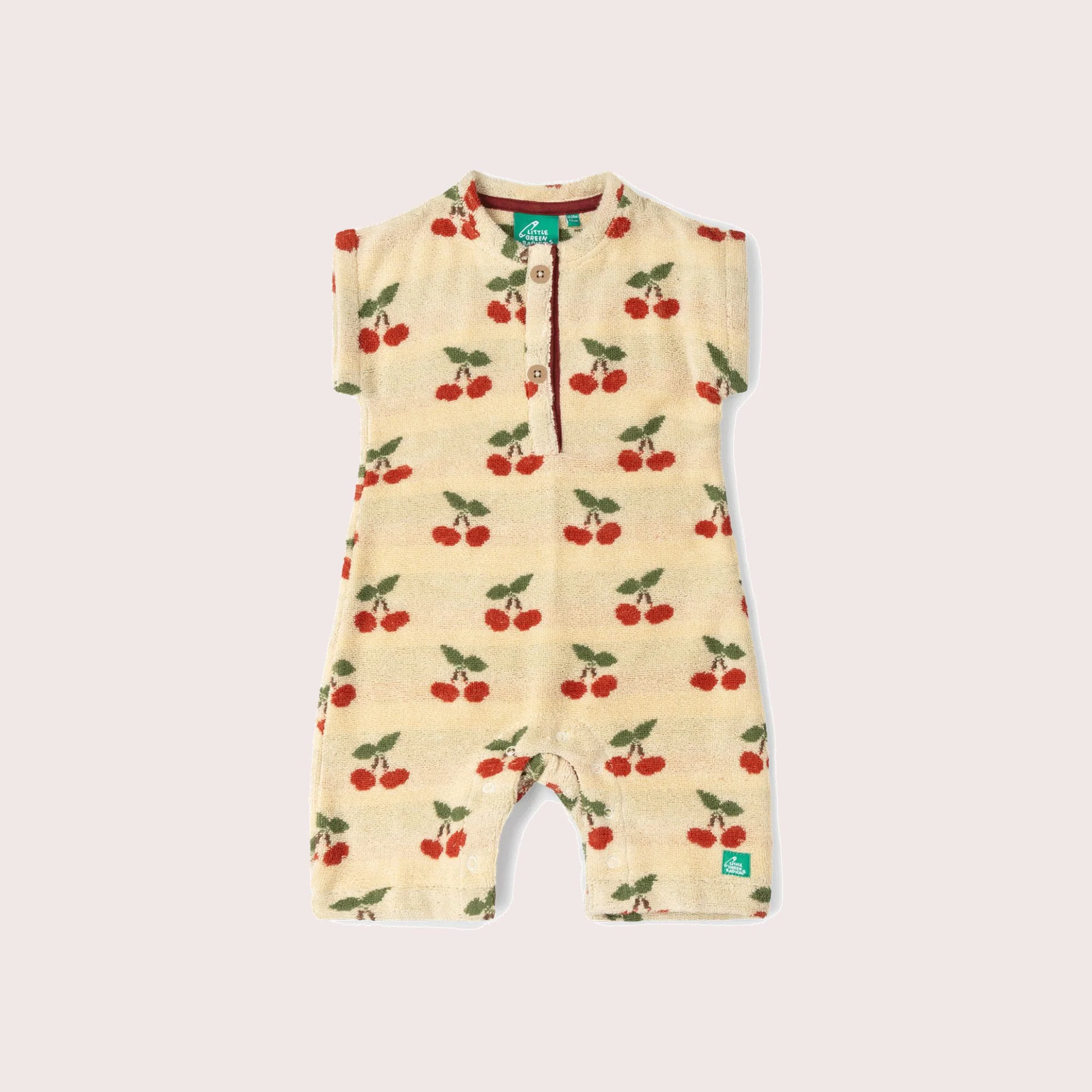combishort éponge LITTLE GREEN RADICALS Little Cherries - Boutique Etoiles en portage Genève