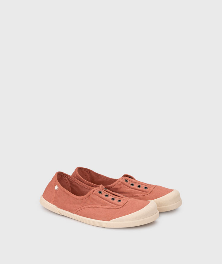 Baskets barefoot femme IGOR Lona 5.1 Terracotta – toile coton, semelle zéro drop, fabriquées en Espagne
