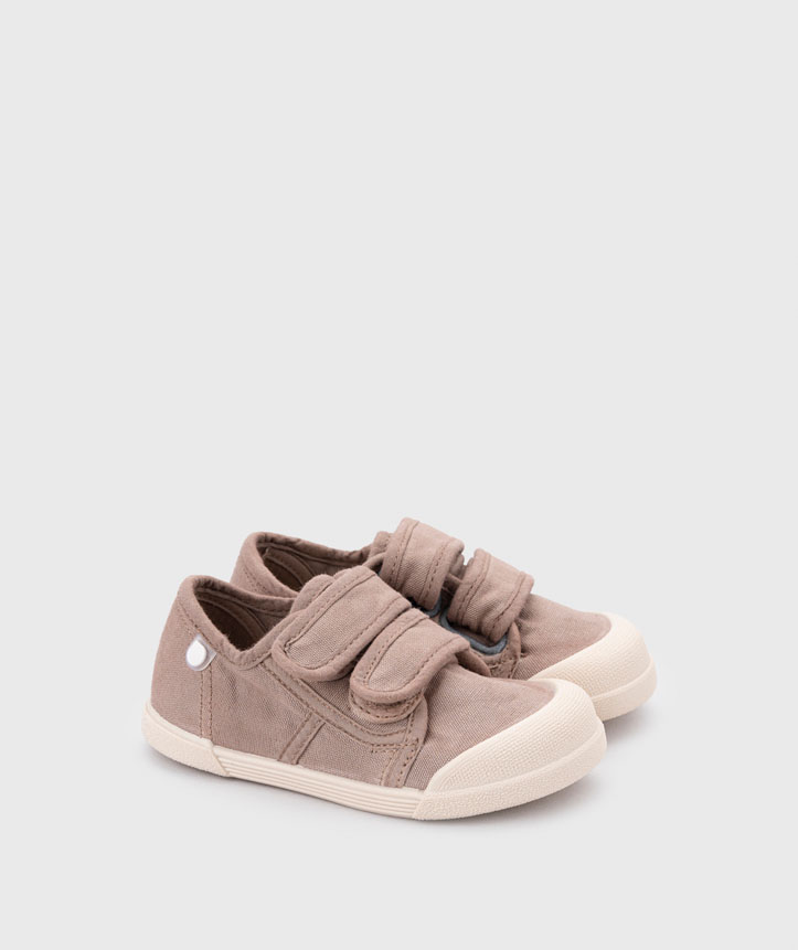 Baskets barefoot IGOR Lona V. Cacao, chaussures barefoot enfant pour l'été en toile de coton - Etoiles en portage
