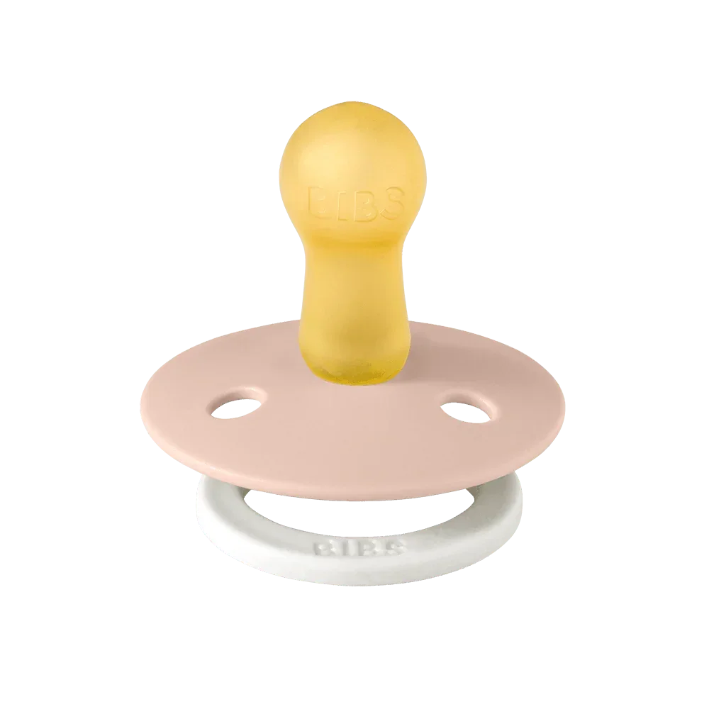 Lolette BIBS Glow tétine ronde latex Blush/Vanilla phosphorescentes. Des sucettes confortables et faciles à retrouver pendant la nuit - Etoiles en portage