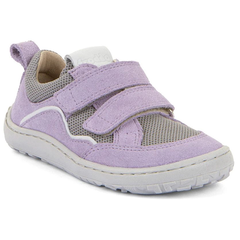 Baskets barefoot enfant Froddo Baze Lilac : confort naturel, semelle flexible et respect du développement du pied. Taille 21 à 24. Livraison Suisse - Etoiles en portage