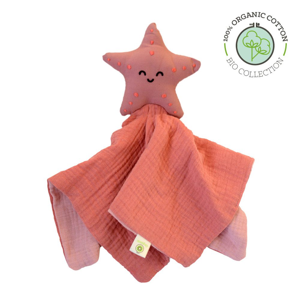 Doudou Etoile coton bio APUNT BARCELONA certifié GOTS, rembourrage en fibre de maïs, fabriqué en Espagne. Dès la naissance. Livraison en Suisse - Etoiles en portage
