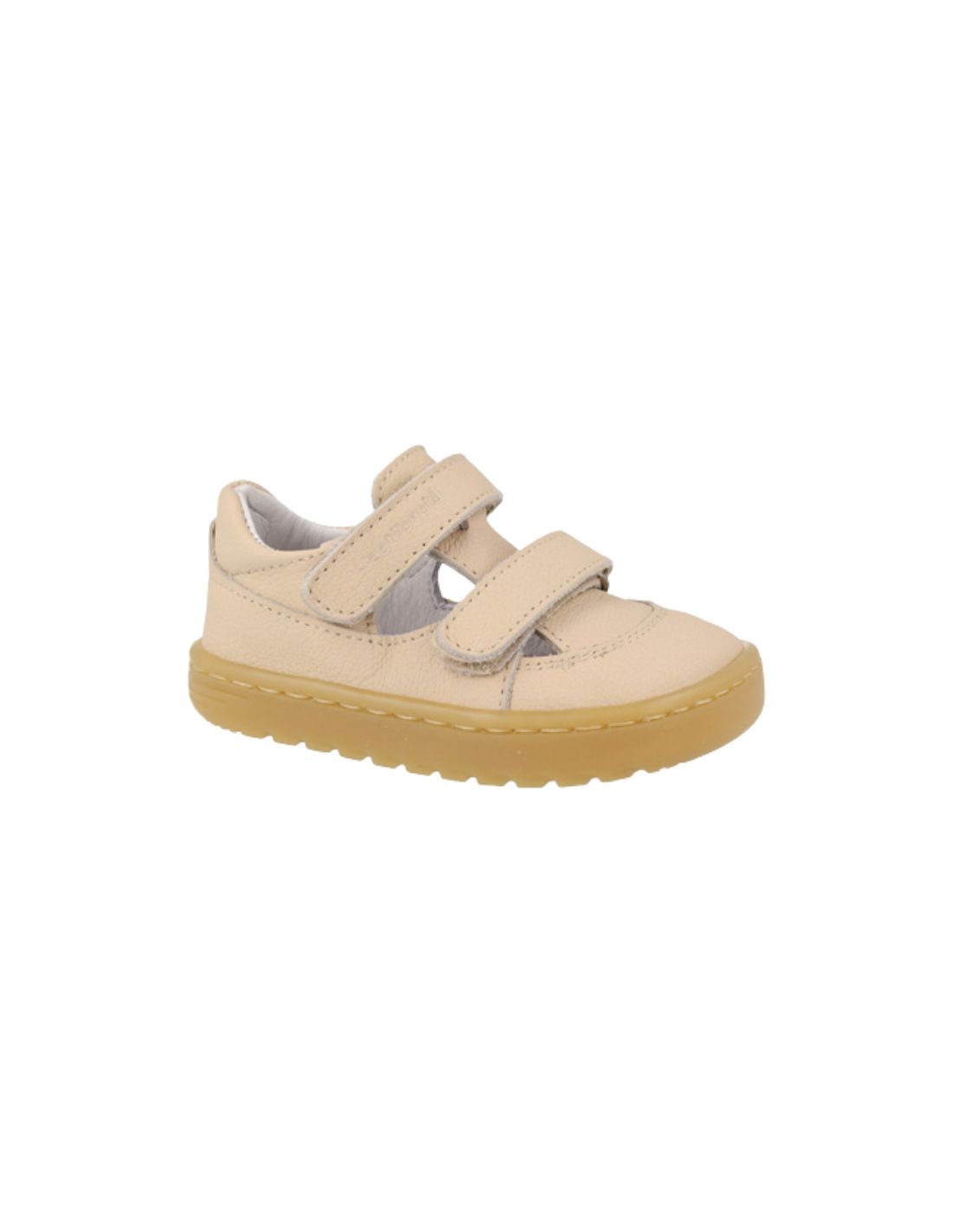 Sandales barefoot Blanditos Paros Beige : cuir souple, semelle ultra-flexible, drop zéro, double scratch et large boîte à orteils. Taille 20 à 26 - Etoiles en portage