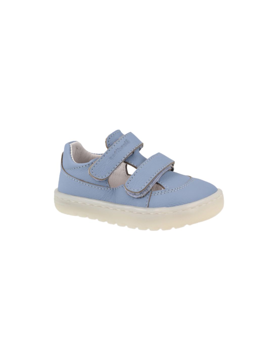 Sandales barefoot Blanditos Paros Azul : cuir souple, brides croisées, semelle fine zero drop. Libèrent les orteils pour une marche naturelle dès 20 - Etoiles en portage