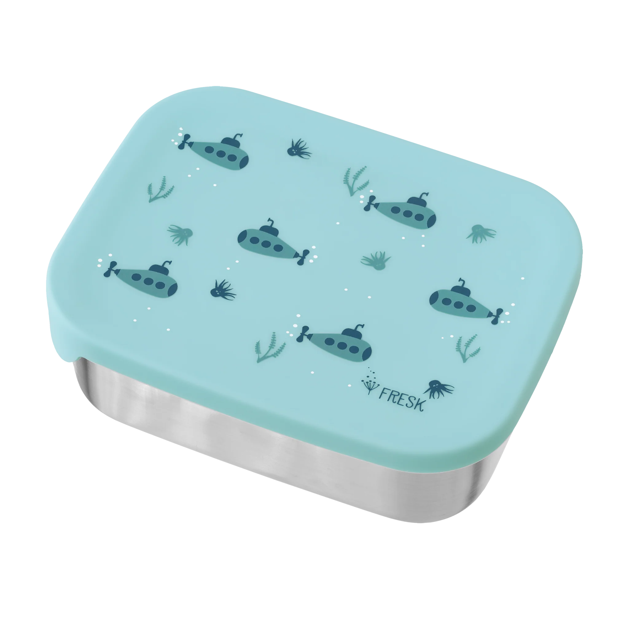 Boîte à goûter enfant FRESK Submarine en acier inoxydable. Une boîte repas durable et pratique pour accompagner les enfants partout - Etoiles en portage