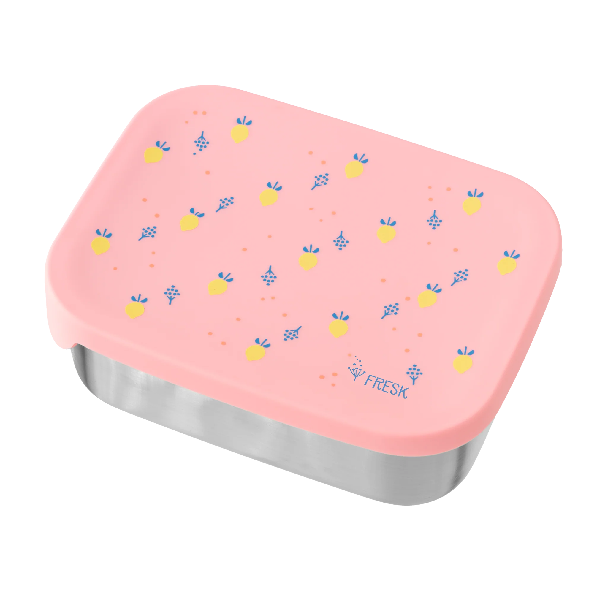 Boîte à goûter enfant FRESK Summer Fruits en acier inoxydable. Une boîte repas écologique, pratique et idéale pour les repas à l'école - Etoiles en portage