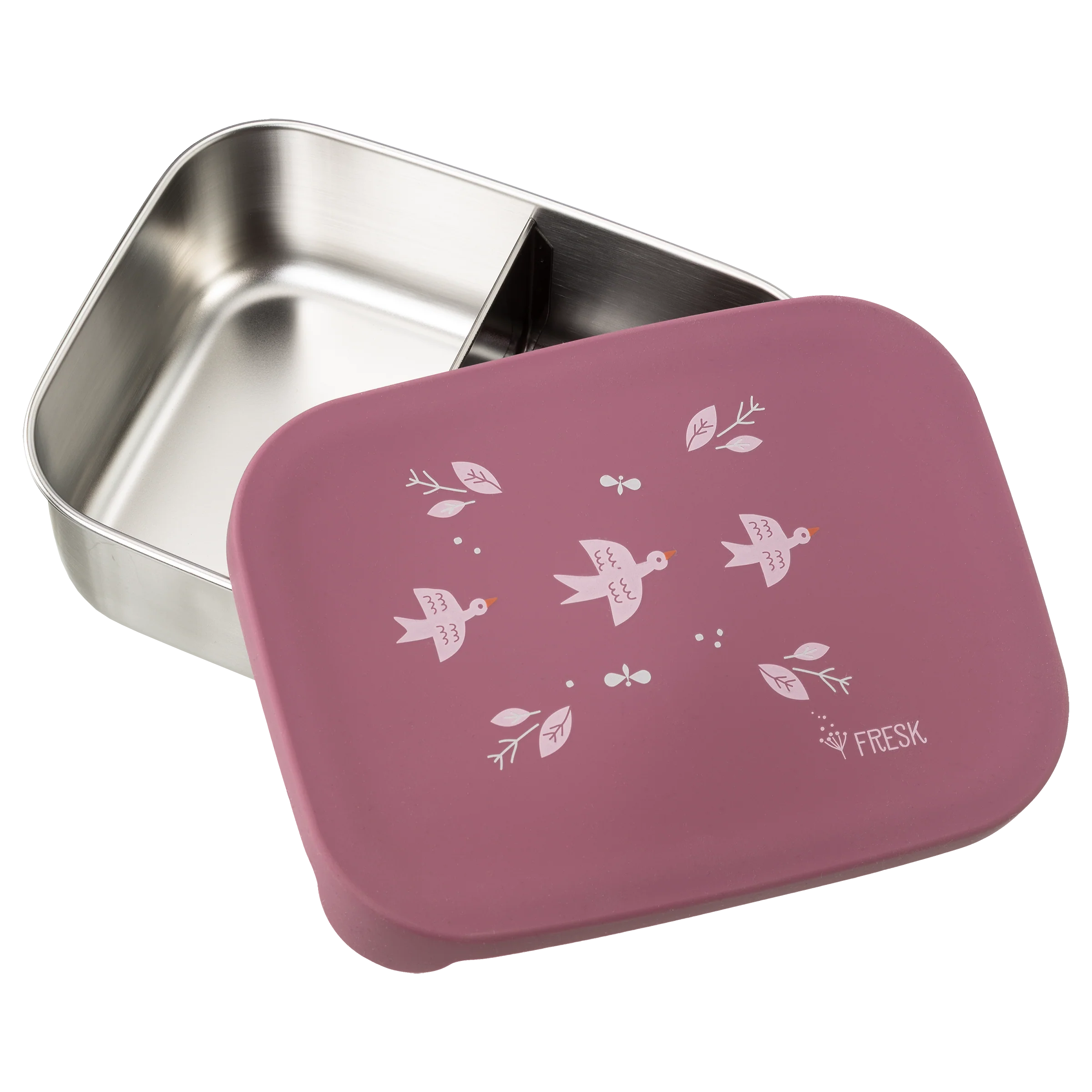 Boîte à goûter enfant FRESK Swallow en acier inoxydable. Une boîte repas pratique, durable pour l'école, la crèche ou les sorties - Etoiles en portage