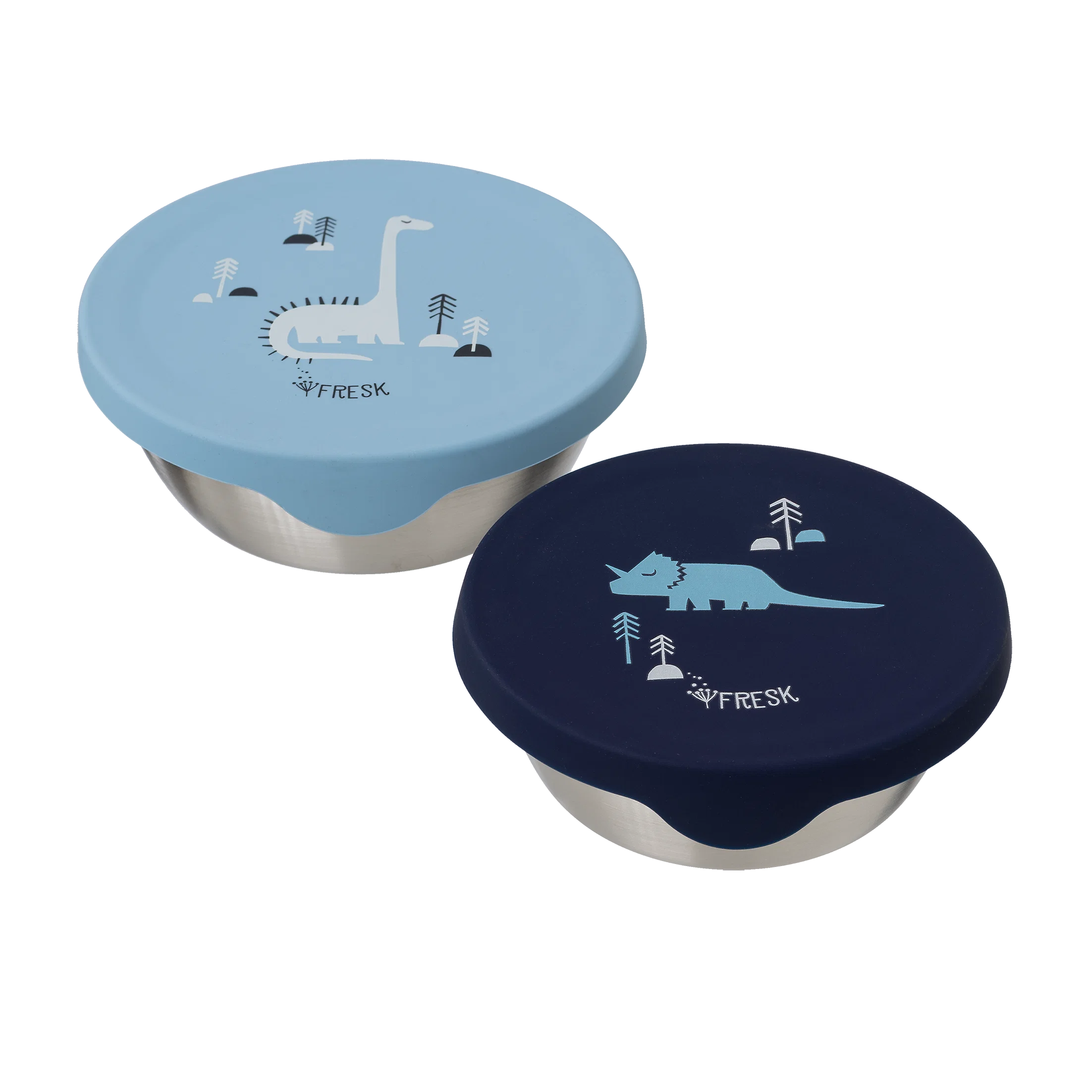 Boîte à snack enfant FRESK Dino en acier inoxydable. Set 2 boîtes pratiques, durables et idéales pour les collations à l'école ou en sortie, set de 2 - Etoiles en portage