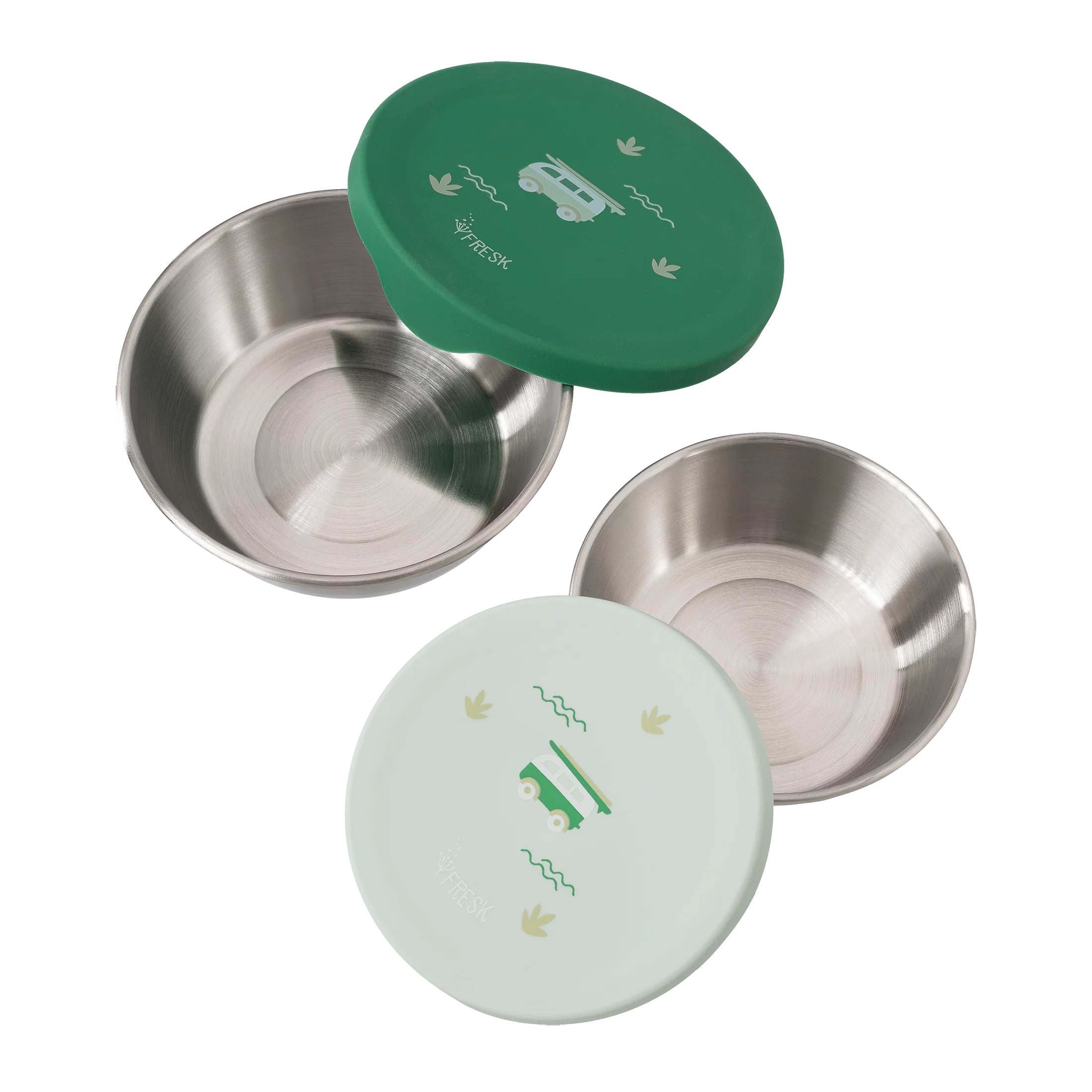 Boîte à snack enfant FRESK Surf en acier inoxydable. Lot de 2 boîtes à goûter en acier inoxydable, légères et résistantes pour les repas d'école - Etoiles en portage