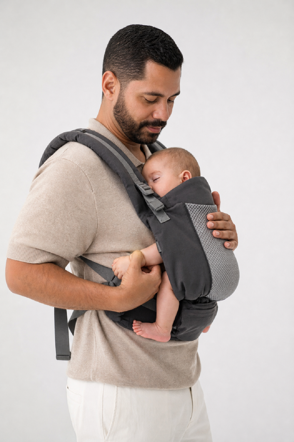 Porte-bébé One Evo LOVE AND CARRY Lava : physiologique et évolutif, dès la naissance jusqu'à 15 kg, avec tablier mesh toutes saisons - Etoiles en portage