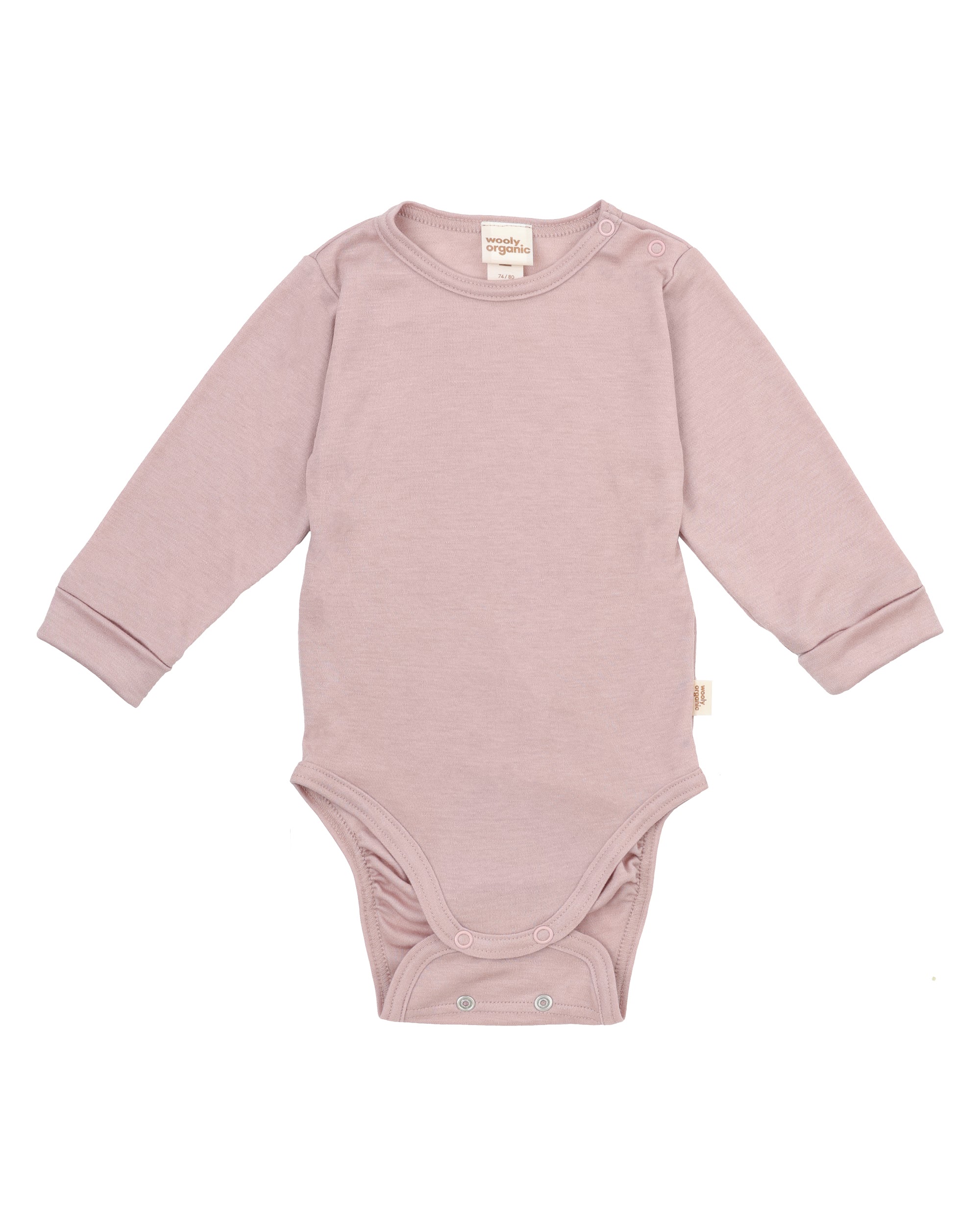 Body bébé tencel laine mérinos WOOLY ORGANIC Pink Sand : doux, respirant et thermorégulateur, parfait en hiver en première couche - Etoiles en portage