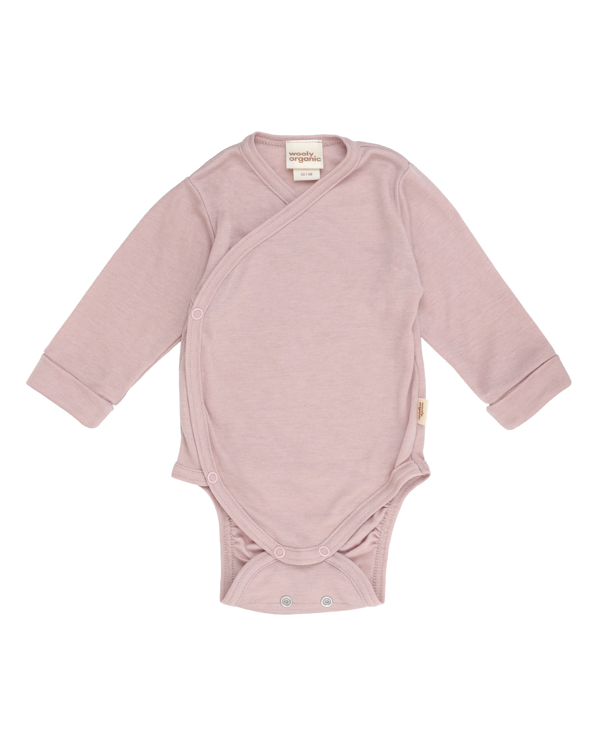 Body croisé tencel laine mérinos WOOLY ORGANIC Pink Sand : doux, respirant et thermorégulateur, idéal dès la naissance - Etoiles en portage