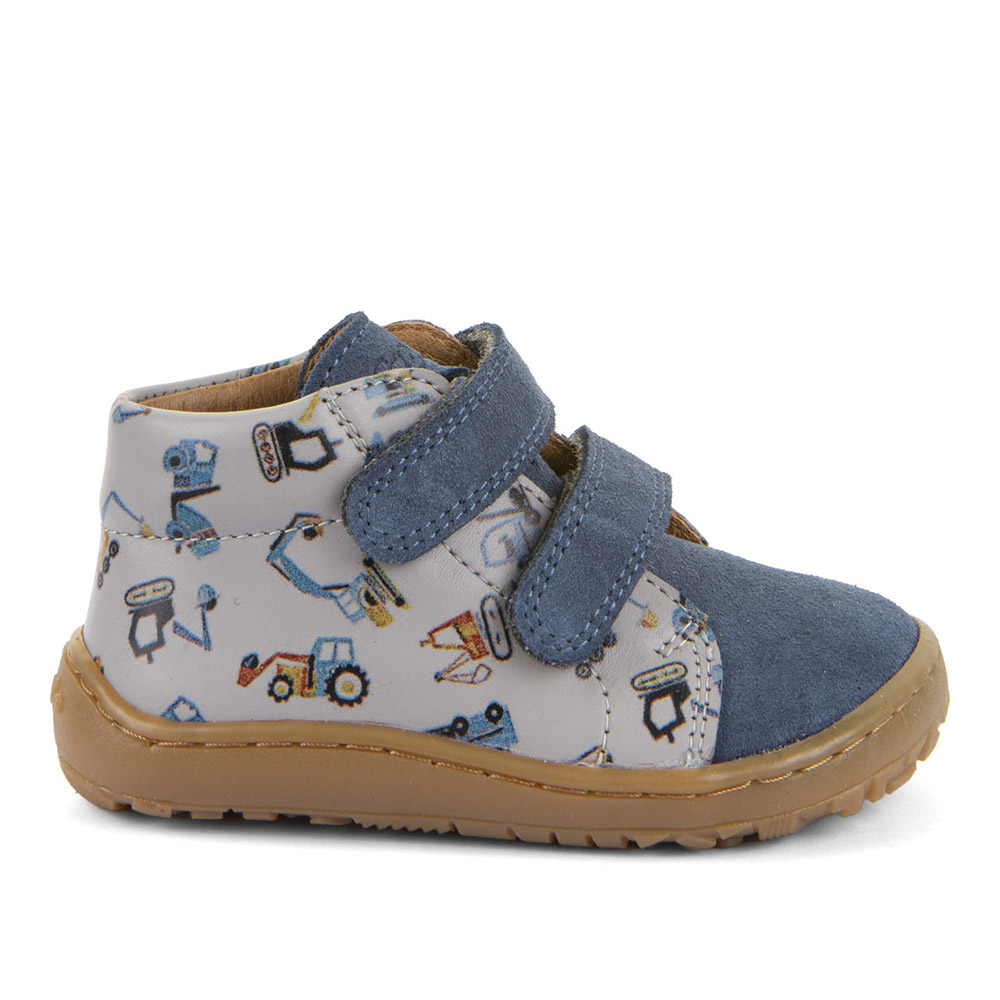 Chaussures barefoot FRODDO First Step Chantier : barefoot enfant légères et souples, deux scratchs, cuir déperlant et semelle zéro drop, hiver - Etoiles en portage