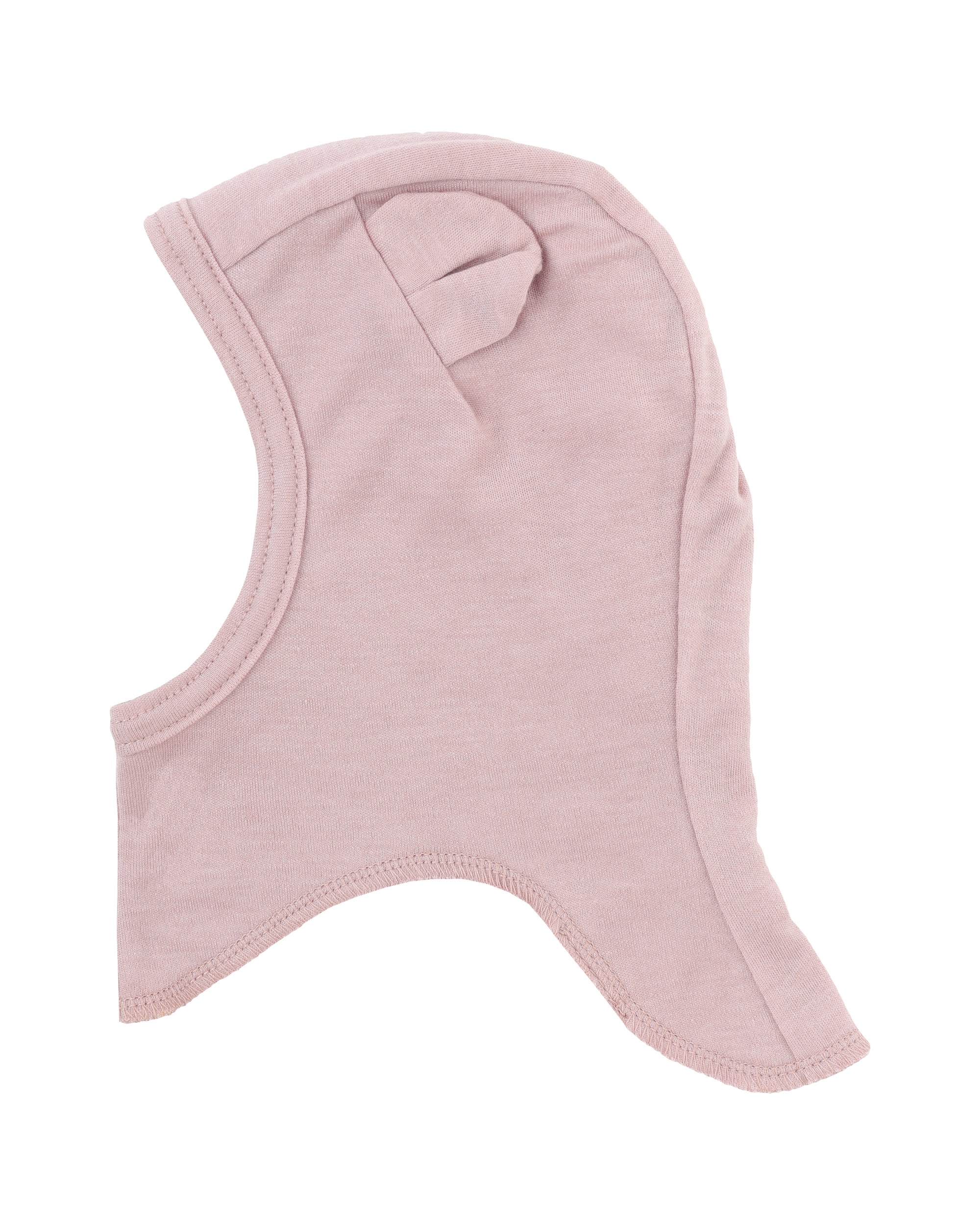 Cagoule Tencel Laine Mérinos WOOLY ORGANIC Pink Sand : douce, légère et thermorégulatrice, en portage, poussettes, sous le casque du vélo - Etoiles en portage