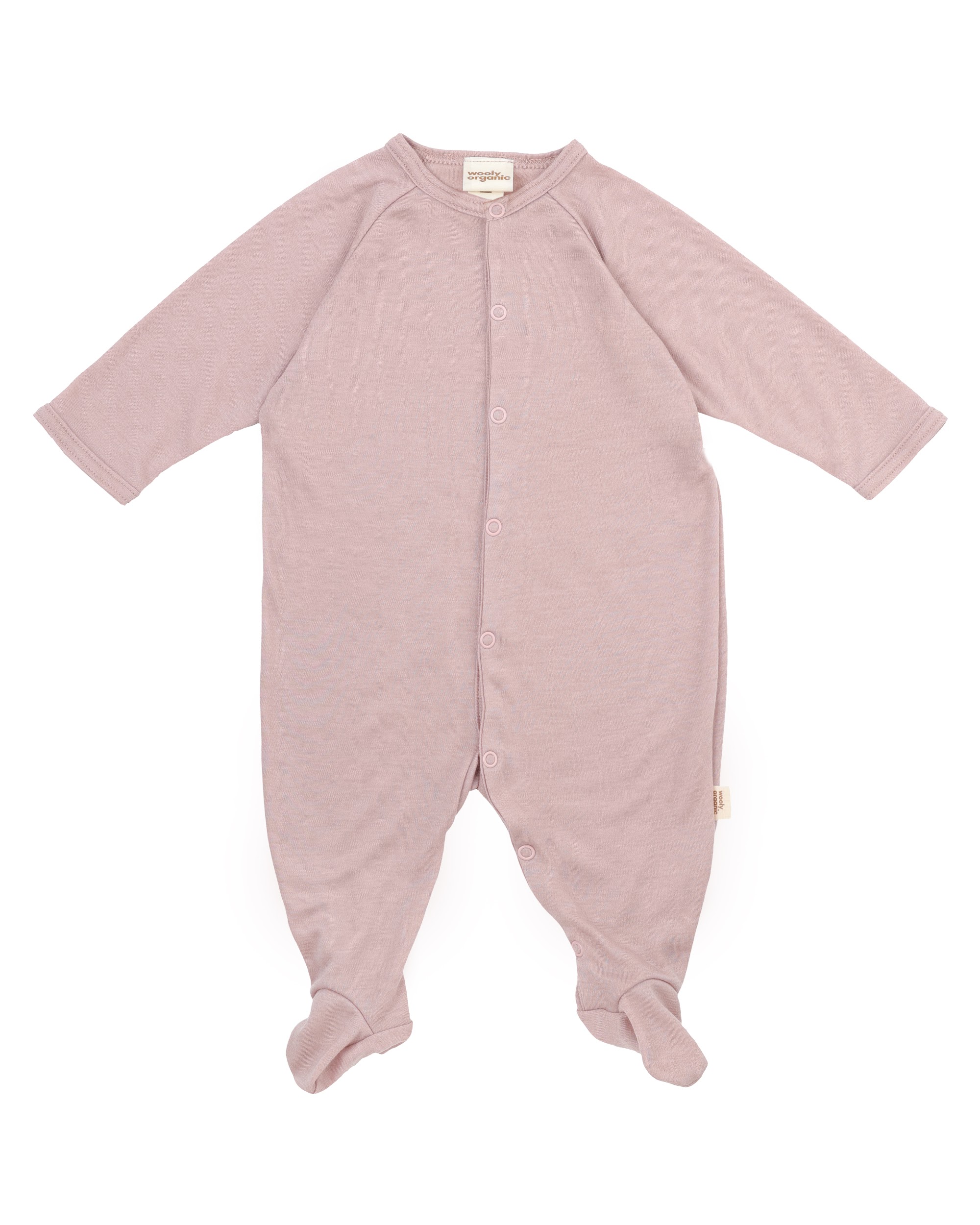 Pyjama tencel laine mérinos WOOLY ORGANIC Pink Sand : doux, respirant et thermorégulateur pour accompagner les nuits de bébé - Etoiles en portage
