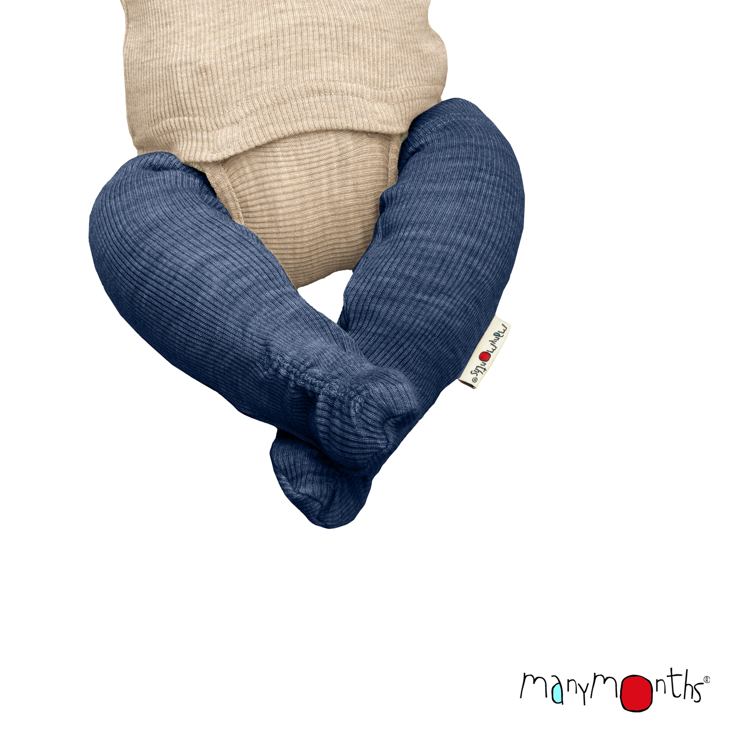 Chaussettes bébé laine mérinos MANYMONTHS chaussettes hautes bébé en laine mérinos, évolutives et pratiques pour le portage. Baby Booties - Etoiles en portage
